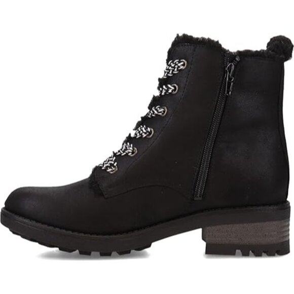 LifeStride Women's Kunis Cozy Winter Combat Snow Boots Lace-up Black Size 6.5 - Picture 3 of 7